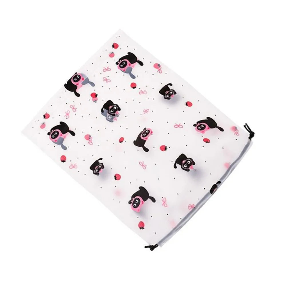 10-Pack Cartoon Drawstring Shoe Bags – Waterproof Organizer