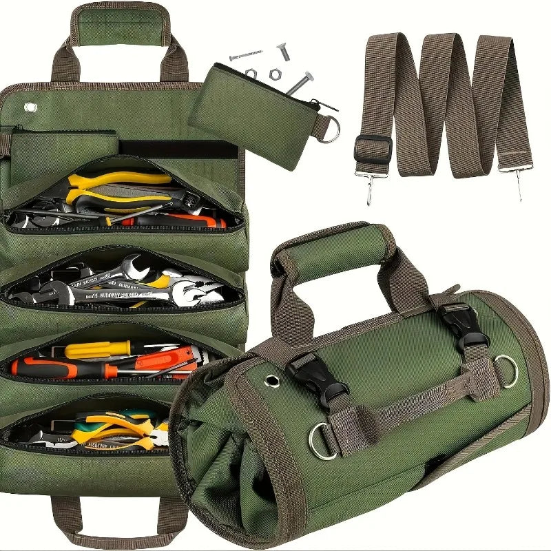 Nixie Heavy-Duty Roll-Up Tool Bag – Oxford Fabric Organizer Roll-Up Tool Bag Nixie