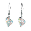 Heart Shape Simulated Opal Dangle Earrings – Hypoallergenic Dangle Earrings Nixie White