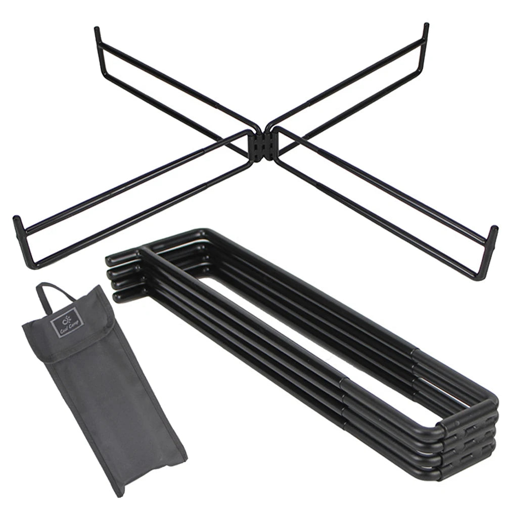 Foldable Camping Cooler Stand Heavy Duty Metal Storage Rack Camping Cooler Stand Nixie