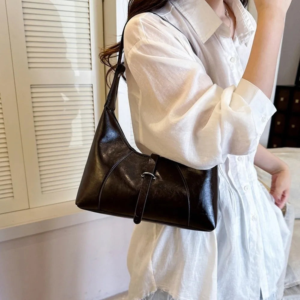 Women's PU Leather Underarm Tote Bag | Large Capacity – Nixie Leather Tote Bag Nixie