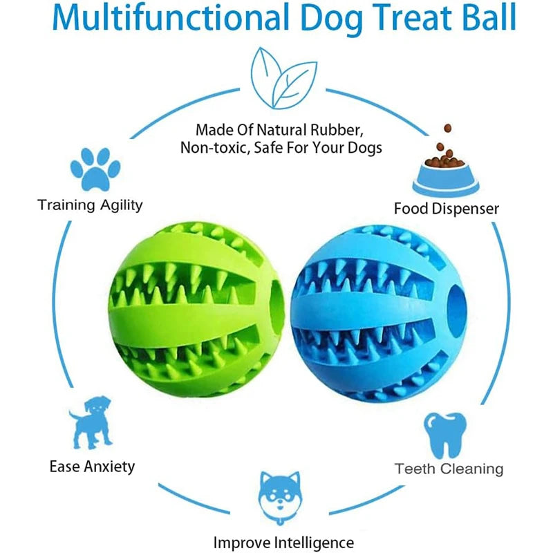 Interactive Rubber Dog Chew Ball – Treat Feeder & Dental Toy