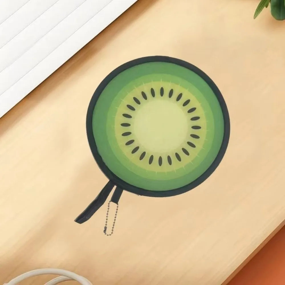 Round Foldable Hand Fan – Cute Fruit Cartoon Portable Design