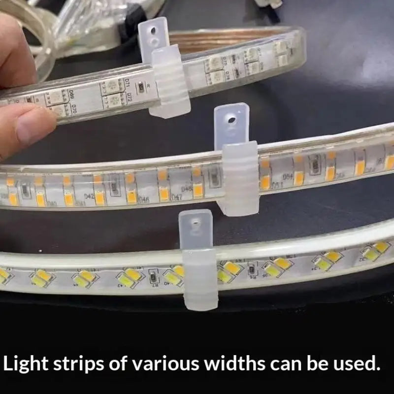 50Pcs Universal LED Strip Clips 8-20mm Mounting Fasteners LED Strip Mounting Clips Nixie Default Title