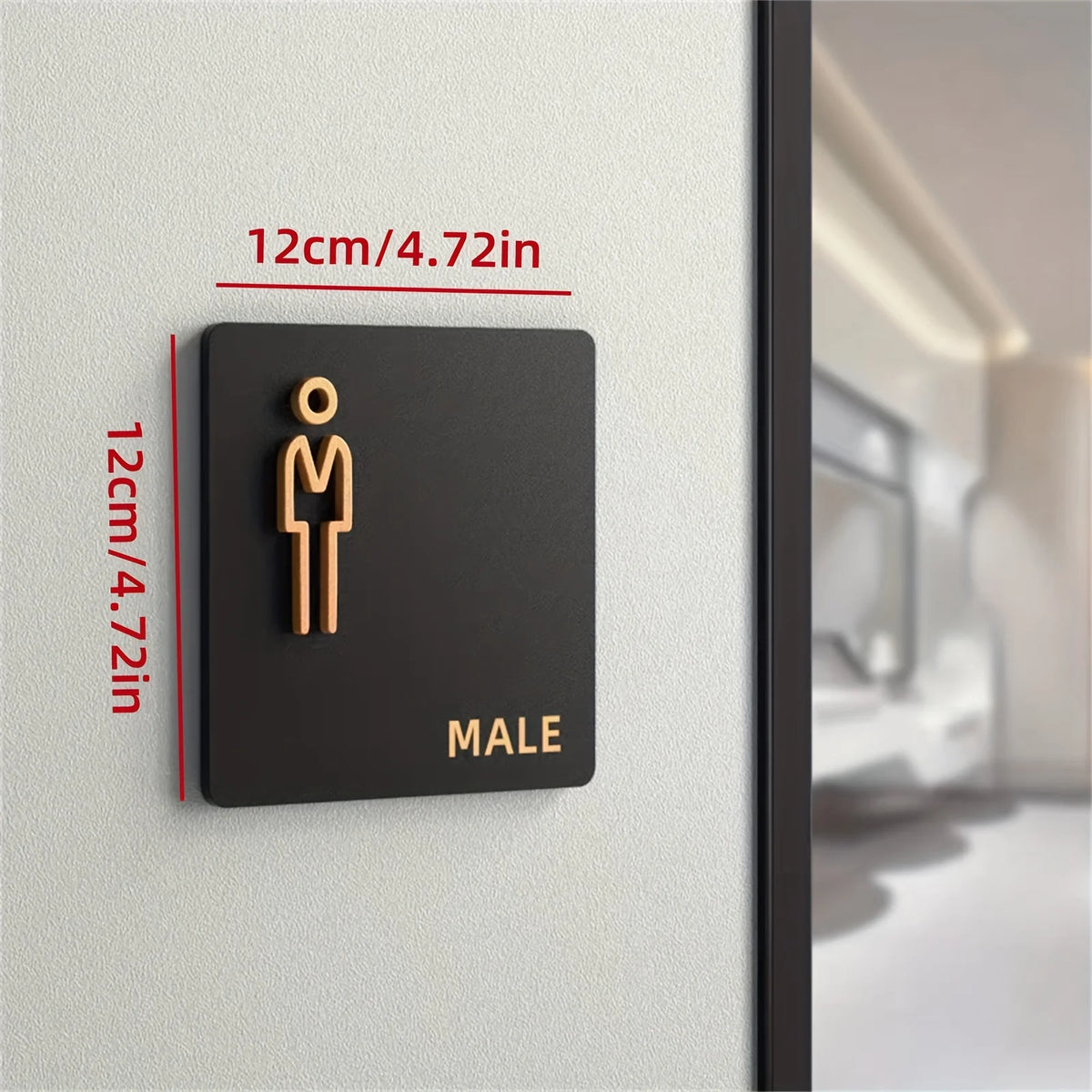 3D Acrylic Restroom Sign – Men's & Women's WC Door Indicator Restroom Door Sign Nixie