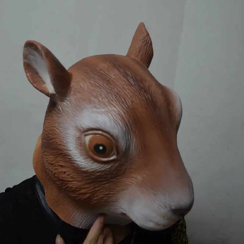 Cute Squirrel Full Head Latex Mask – Halloween Cosplay Animal Halloween Costume Mask Nixie