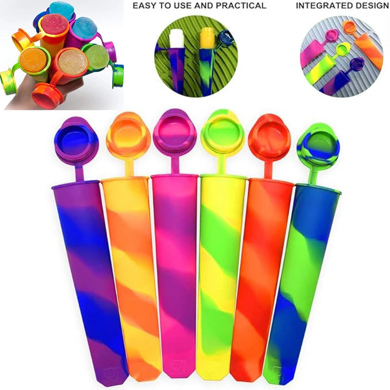 Silicone Popsicle Molds Set of 6 – DIY Ice Lolly Maker Popsicle Mold Set Nixie