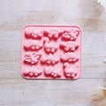 3D Dinosaur Silicone Mold 12-Cavity | Chocolate Cake Baking Tray Silicone Baking Mold Nixie Pink