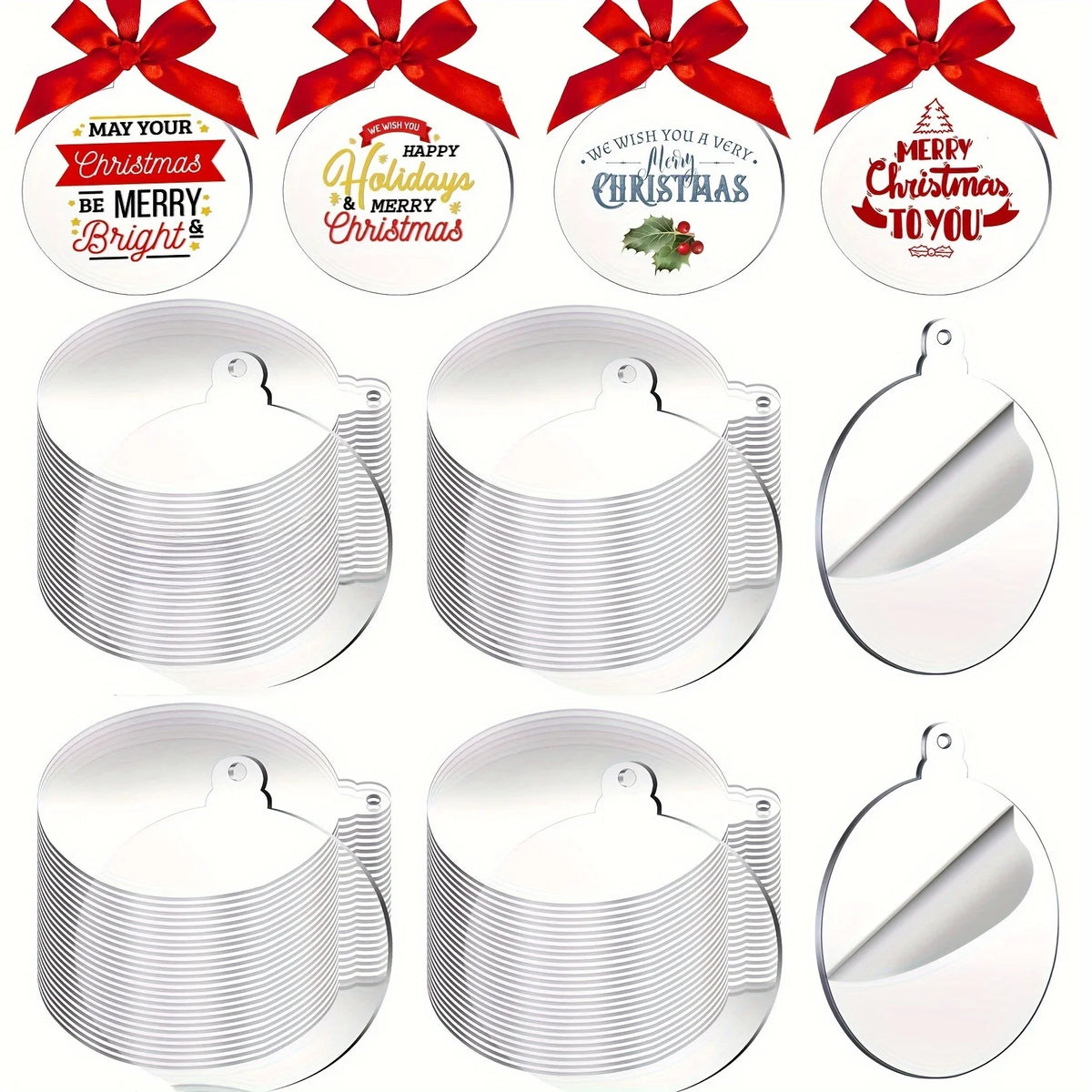10pcs Clear Acrylic Christmas Ornament Blanks – DIY Round Discs DIY Ornament Blanks Nixie