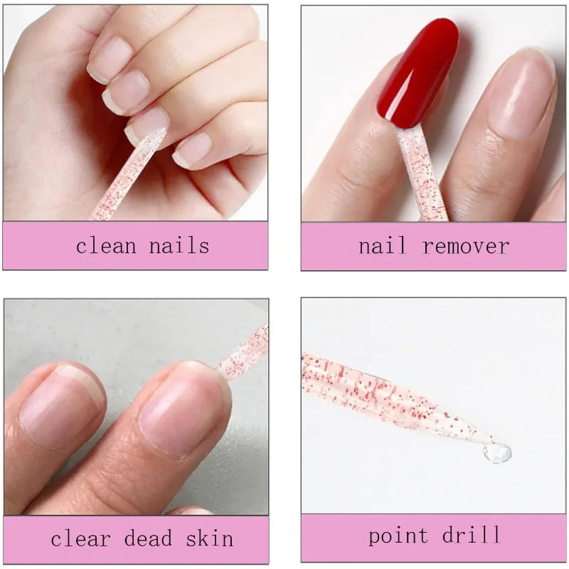 50PCS Double Sided Mini Nail Files & Cuticle Sticks Manicure Kit Nail File Set Nixie