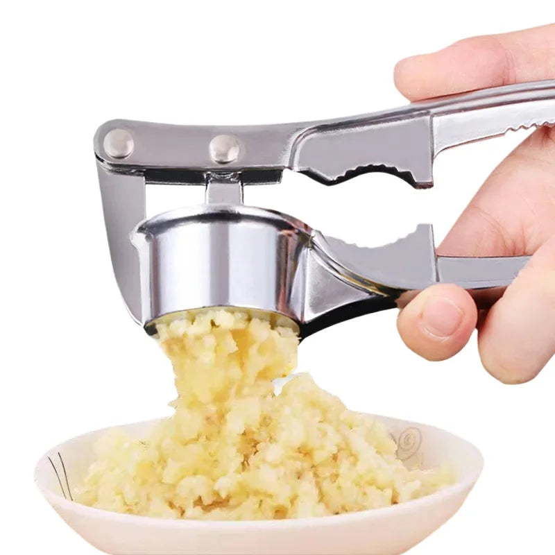 Zinc Alloy Manual Garlic Press Crusher & Mincer – Easy Clean Garlic Press Nixie