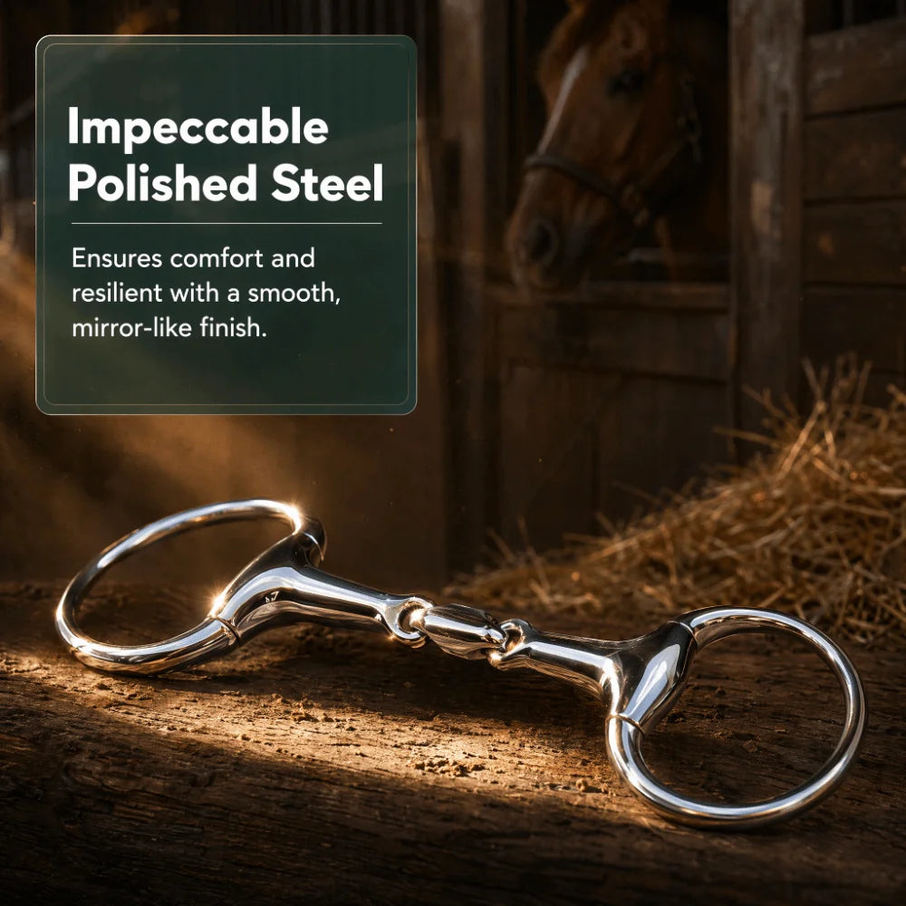 Stainless Steel Horse Gag Ring 125mm Oval Link Snaffle Bit