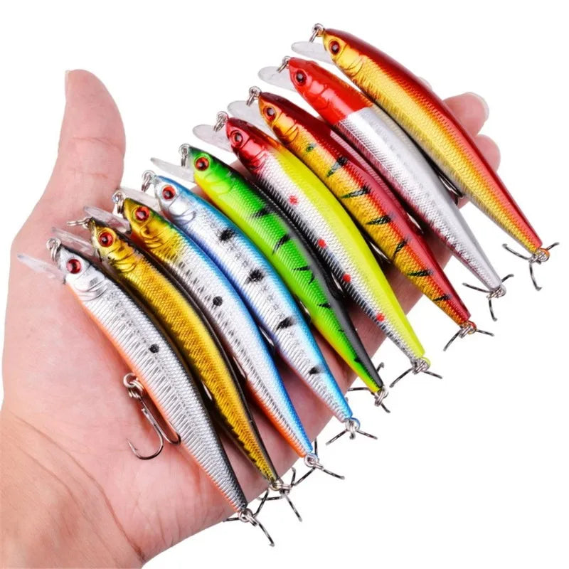 Floating Minnow Fishing Lure 3D Eyes Crankbait 10cm Hard Bait Fishing Lure Nixie