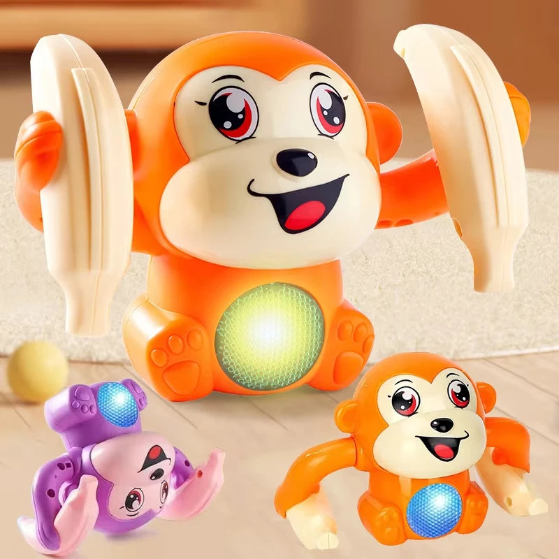 Electric Rolling Tumbling Monkey Toy with Lights & Music Electronic Kids Toy Nixie
