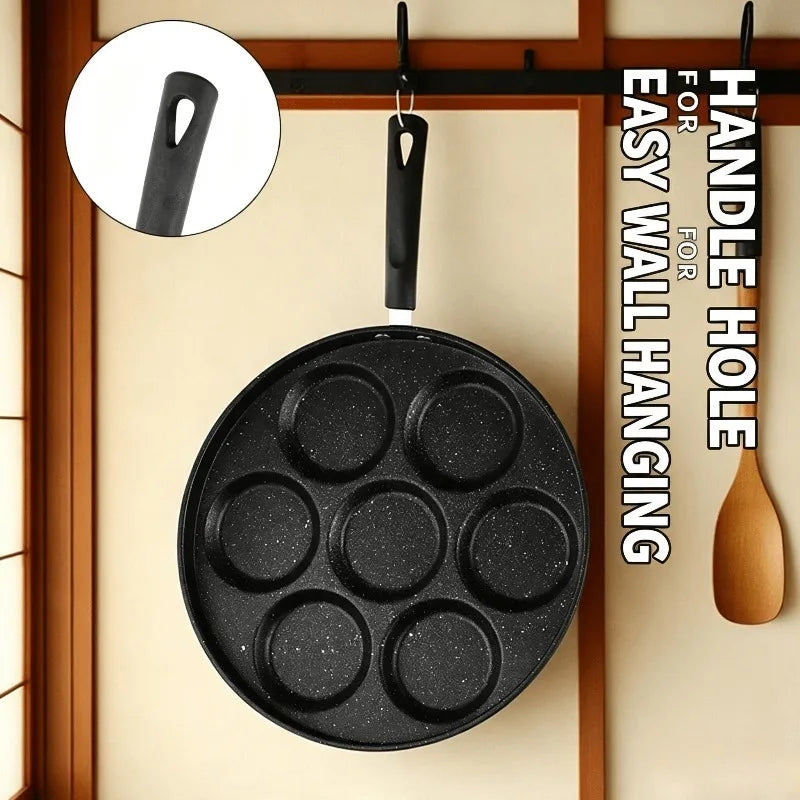 Cast Iron 7-Hole Egg Skillet Set with Tongs – Induction Safe Cast Iron Skillet Set Nixie