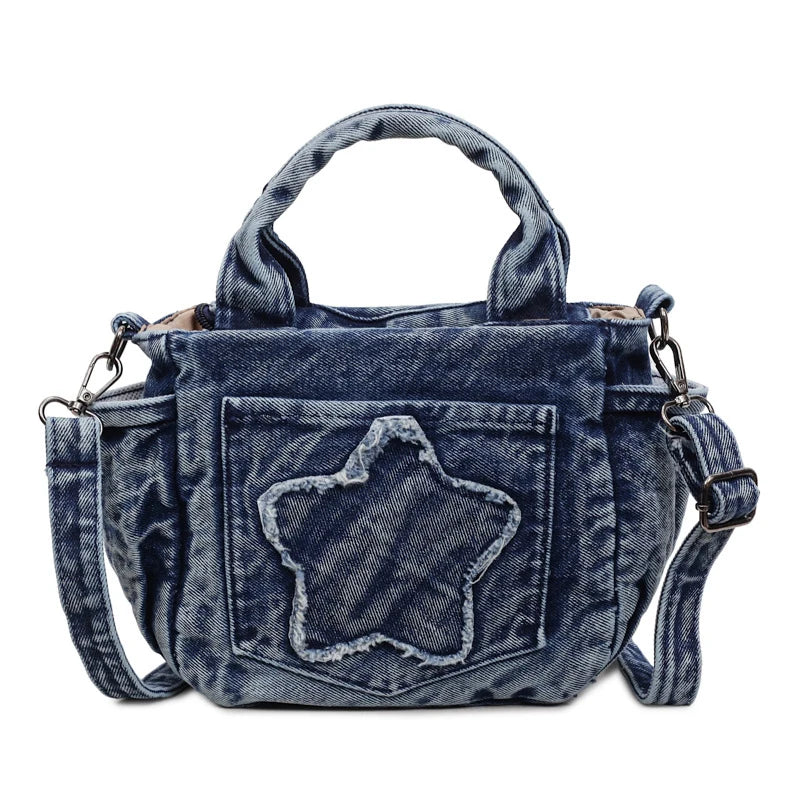 Large-Capacity Denim Crossbody Shoulder Bag for Women Denim Crossbody Bag Nixie