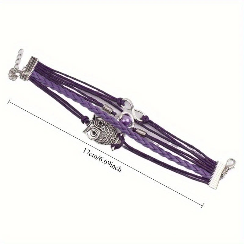 5Pcs Multilayer Leather Wrap Bracelets – Heart Charm & Pearl Set Fashion Bracelet Set Nixie