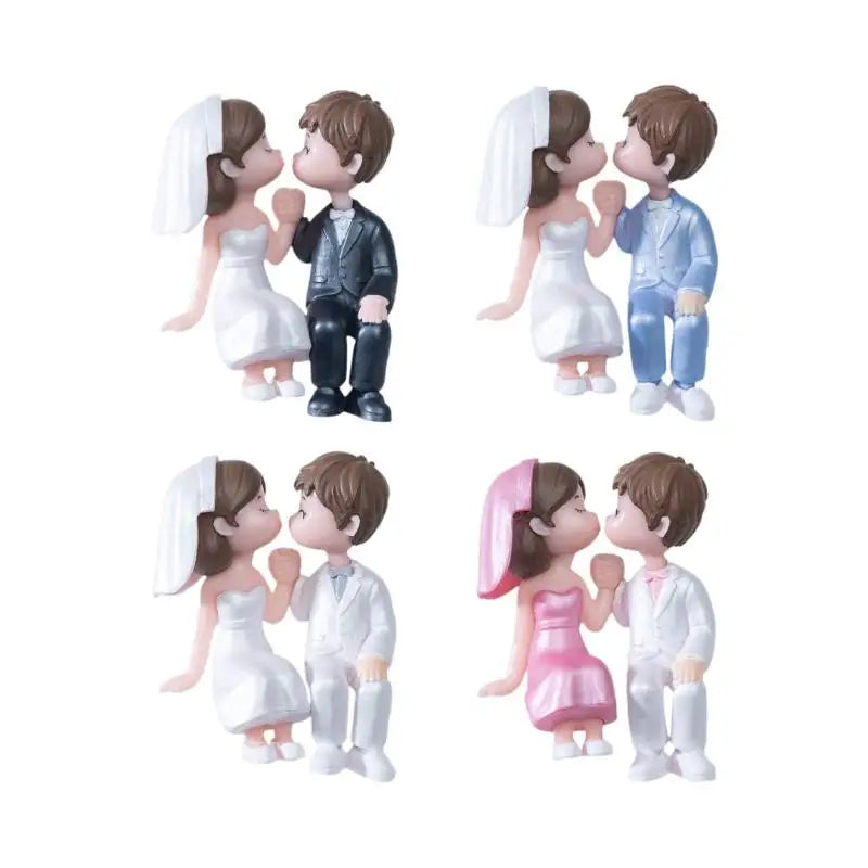 Kissing Couple Figurine with Umbrella | Wedding Cake Topper Couple Figurine Nixie