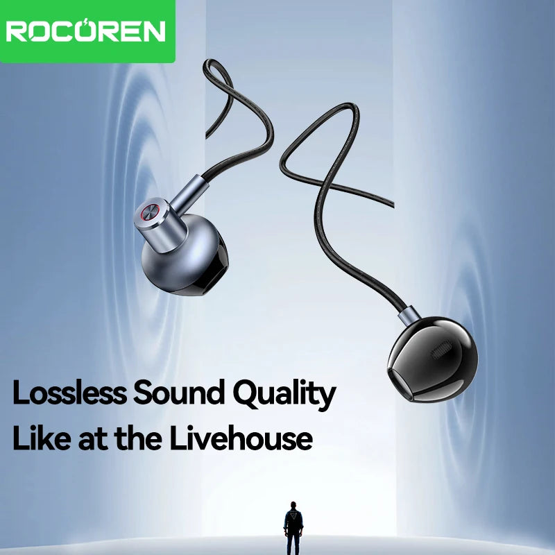 Rocoren USB-C Wired Earphones In-Ear Stereo Earbuds with Mic Wired USB-C Earphones Nixie