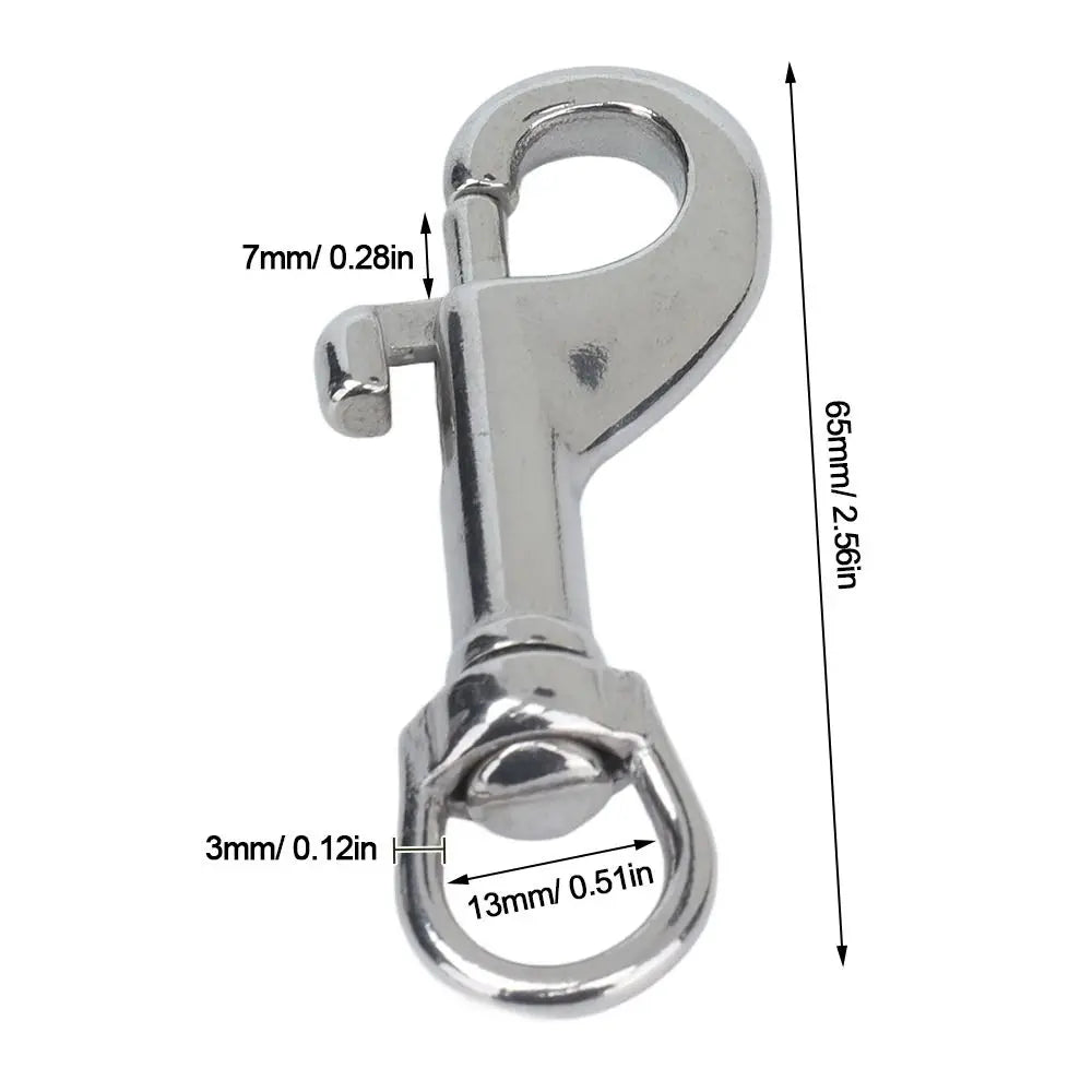 2pcs 65mm Bolt Snap Swivel Eye Hook – Rotating Zinc Alloy Clip