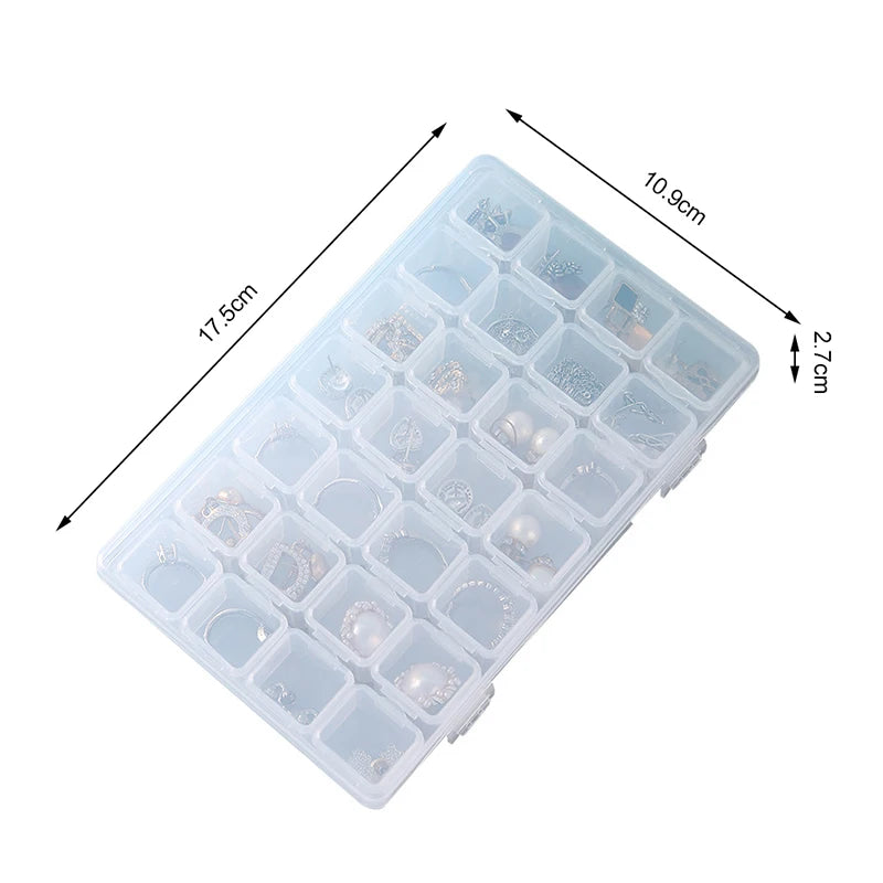 18-Grid Clear Plastic Jewelry Box Organizer for Beads & Earrings Jewelry Storage Box Nixie