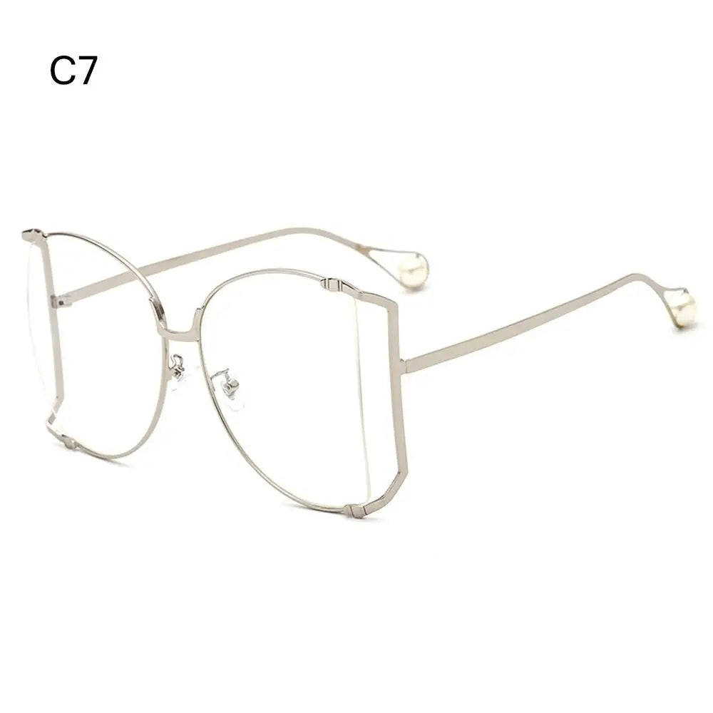 Oversized UV400 Sunglasses – Colorful Metal Hollow Pearl Women Oversized Sunglasses Nixie C7