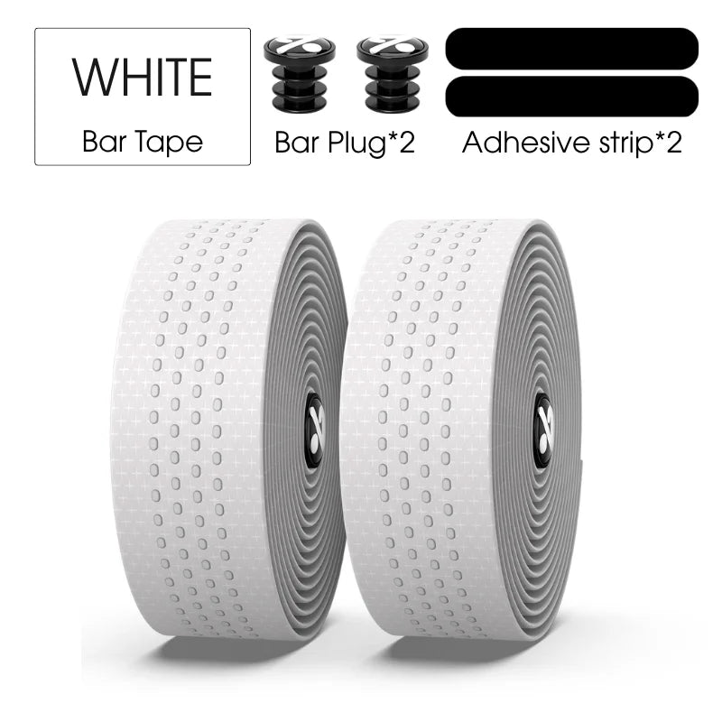 BUCKLOS Silicone EVA Bike Handlebar Tape – Non-Slip Cycling Bike Handlebar Tape Nixie WHITE