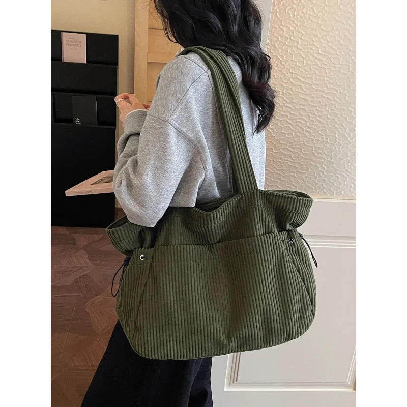 Women's Large Capacity Corduroy Tote Shoulder Bag | Nixie