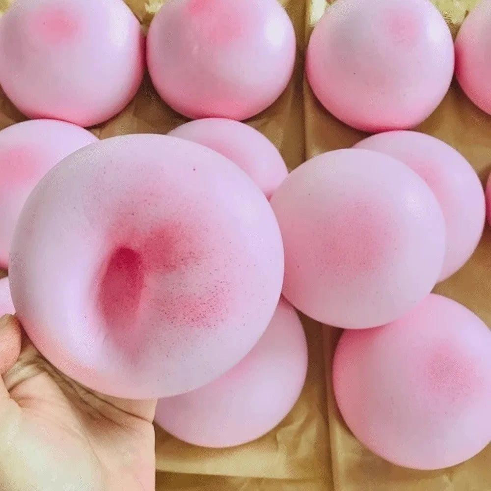 Pink Squishy Buns Slow-Rise Squeeze Fidget Toy | Soft PU Foam Squishy Fidget Toy Nixie