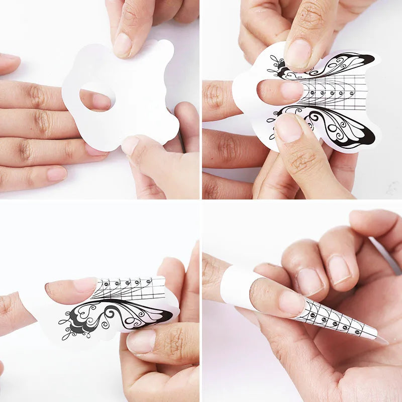 100PCS Nail Form Stickers – Acrylic & Gel Extension Manicure Kit Nail Extension Forms Nixie