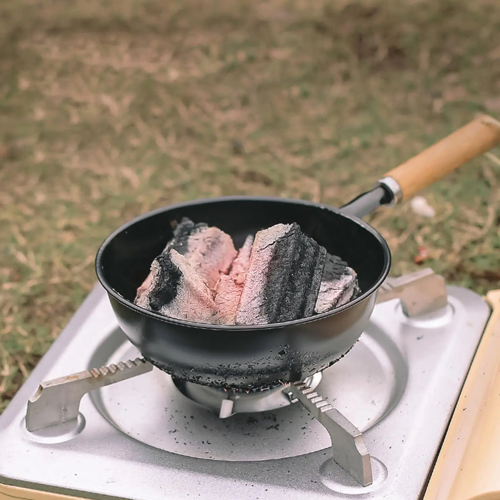 Portable Charcoal Starter Pot Wooden Handle – Mini BBQ Stove