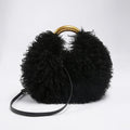 Soft Fur Plush Shoulder Bag Large Capacity Women's Tote Plush Shoulder Bag Nixie Black