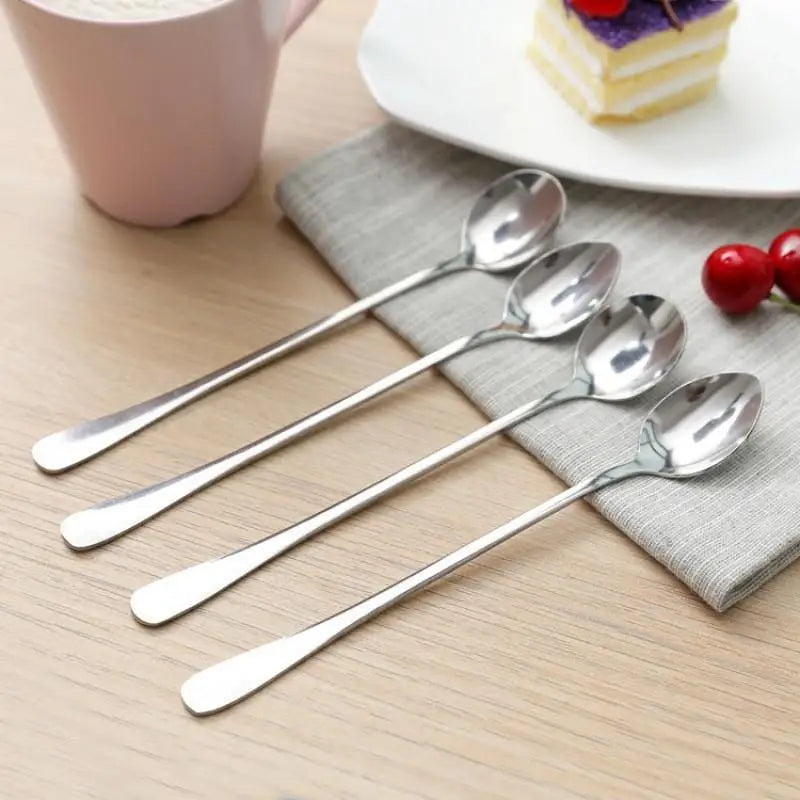 Stainless Steel Long Handle Spoons for Coffee & Ice Cream 6/10 Pcs Kitchen Spoon Set Nixie