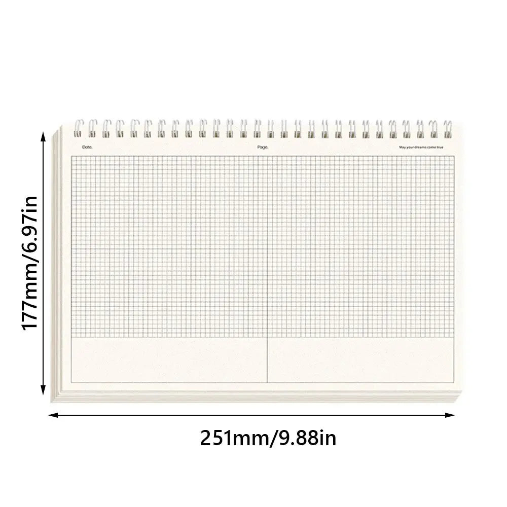 B5 Spiral Coil Notebook Grid & Lined Pages – Thicken Paper