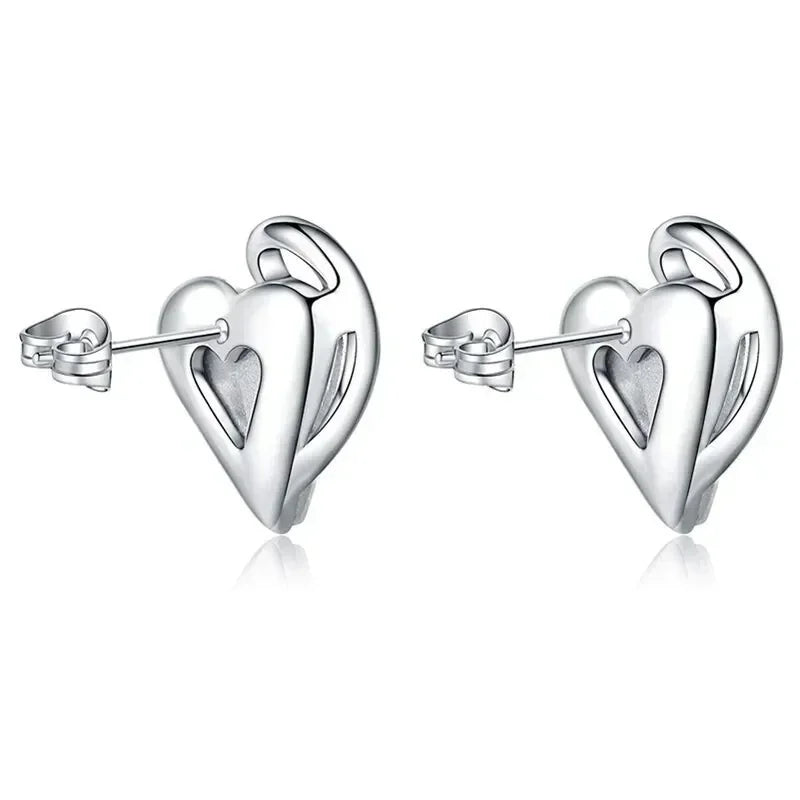 Rainbow Heart Drop Earrings – Zinc Alloy & Crystal Accents Drop Earrings Nixie