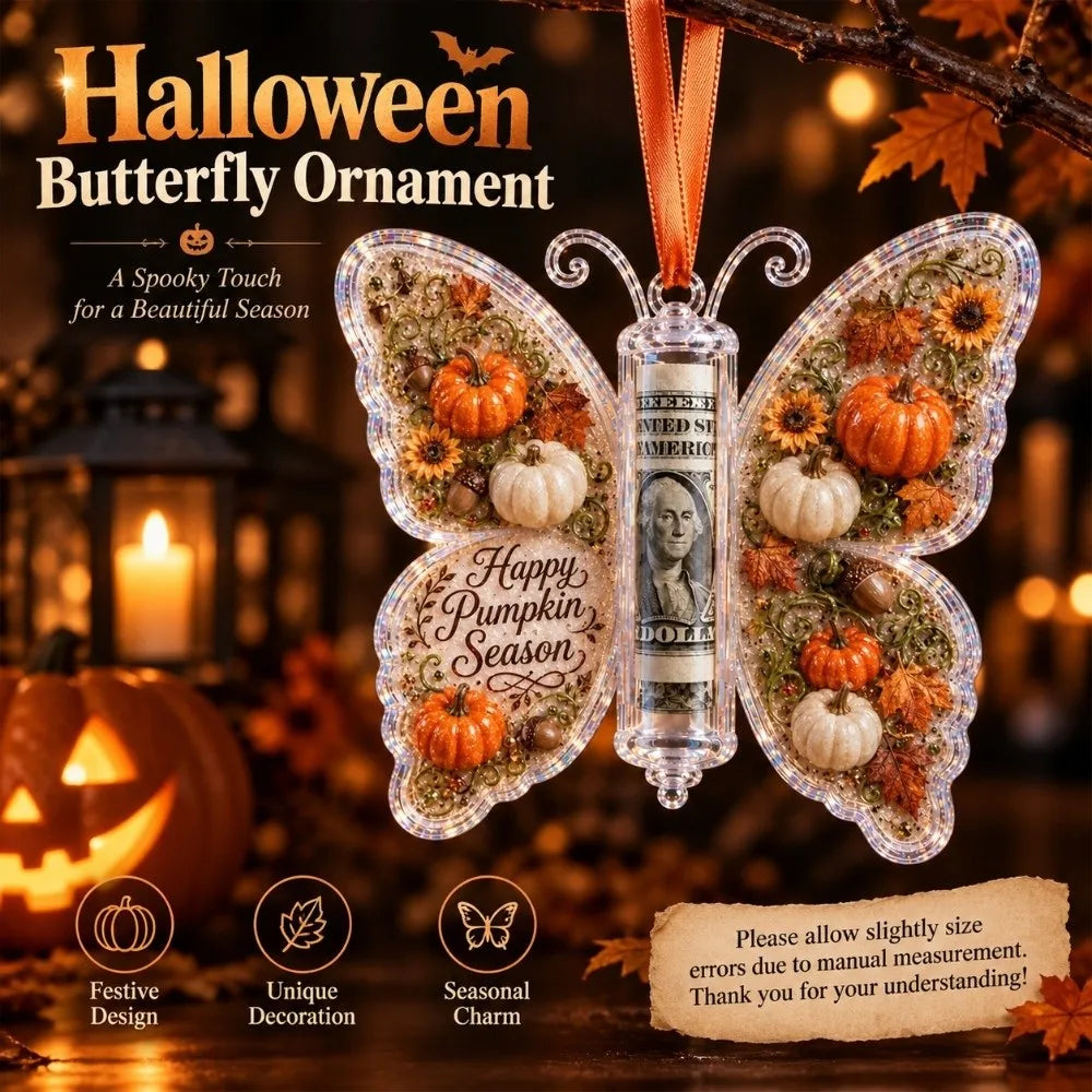 Acrylic Butterfly Money Holder Ornament – Transparent Hanging Holiday Ornament Nixie
