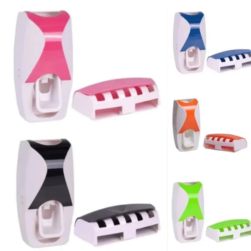 Wall Mounted Toothbrush Holder & Toothpaste Dispenser Set Bathroom Organizer Set Nixie