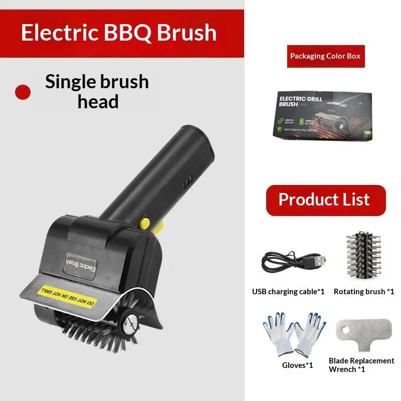 Electric Rechargeable BBQ Grill Brush – Stainless Steel Bristles Electric Grill Brush Nixie A1