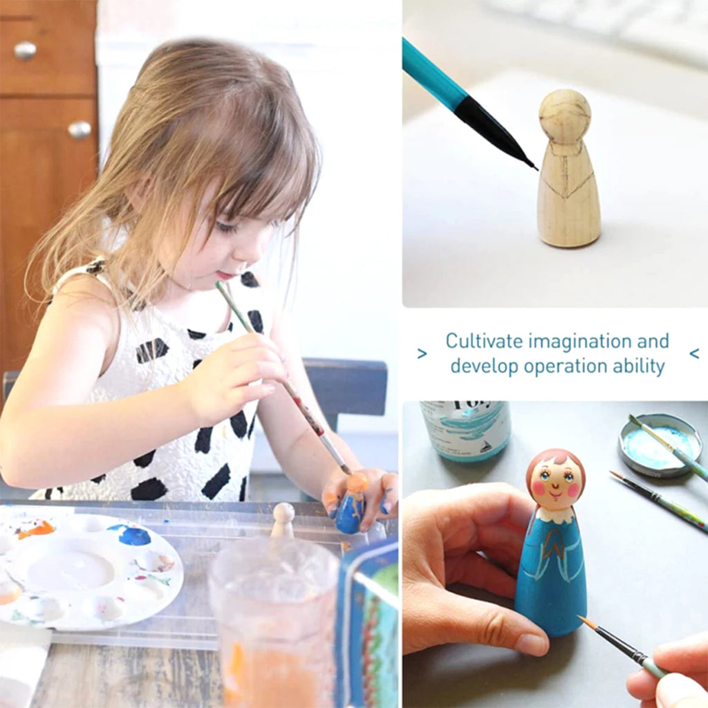 Wooden Peg Dolls Unpainted Unfinished DIY Figures 5/10/20 Pcs DIY Wooden Craft Dolls Nixie