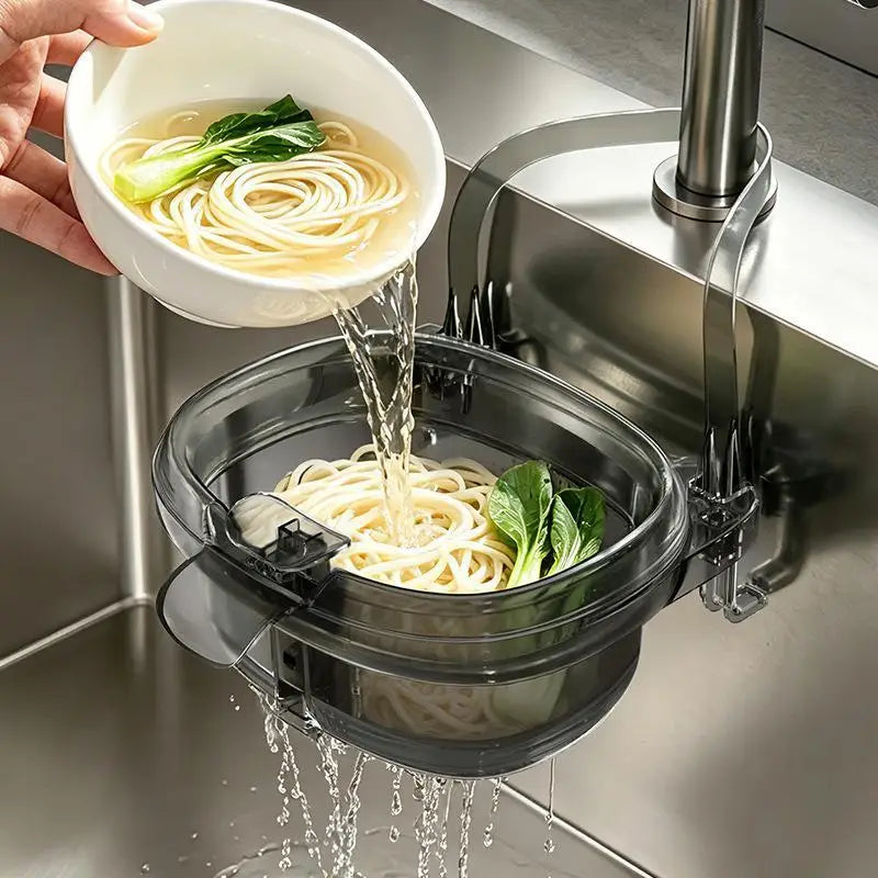 Sink Hanging Drain Basket – BPA-Free Acrylic Kitchen Colander Kitchen Drain Basket Nixie