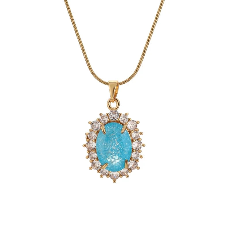 Women's Gold Minimalist Clavicle Pendant Necklace | Zirconia Pendant Necklace Nixie
