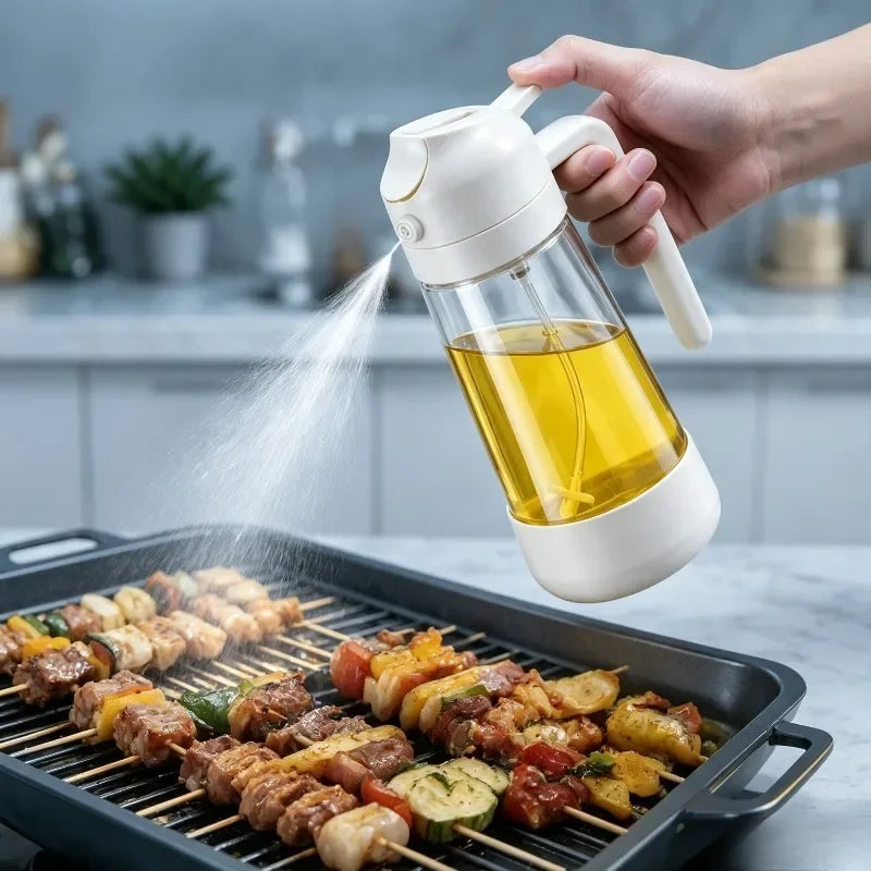Olive Oil Sprayer Dispenser 2-in-1 Glass Bottle 15.89oz Oil Sprayer Dispenser Nixie