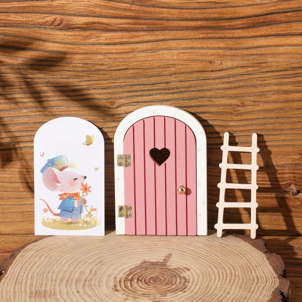 Fairy Door Miniature Wooden Mouse Door Garden Decor Miniature Garden Decor Nixie