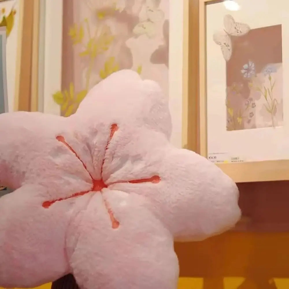 Kawaii Cherry Blossom Plush Pillow 45cm Pink Sakura Cushion Decorative Plush Pillow Nixie