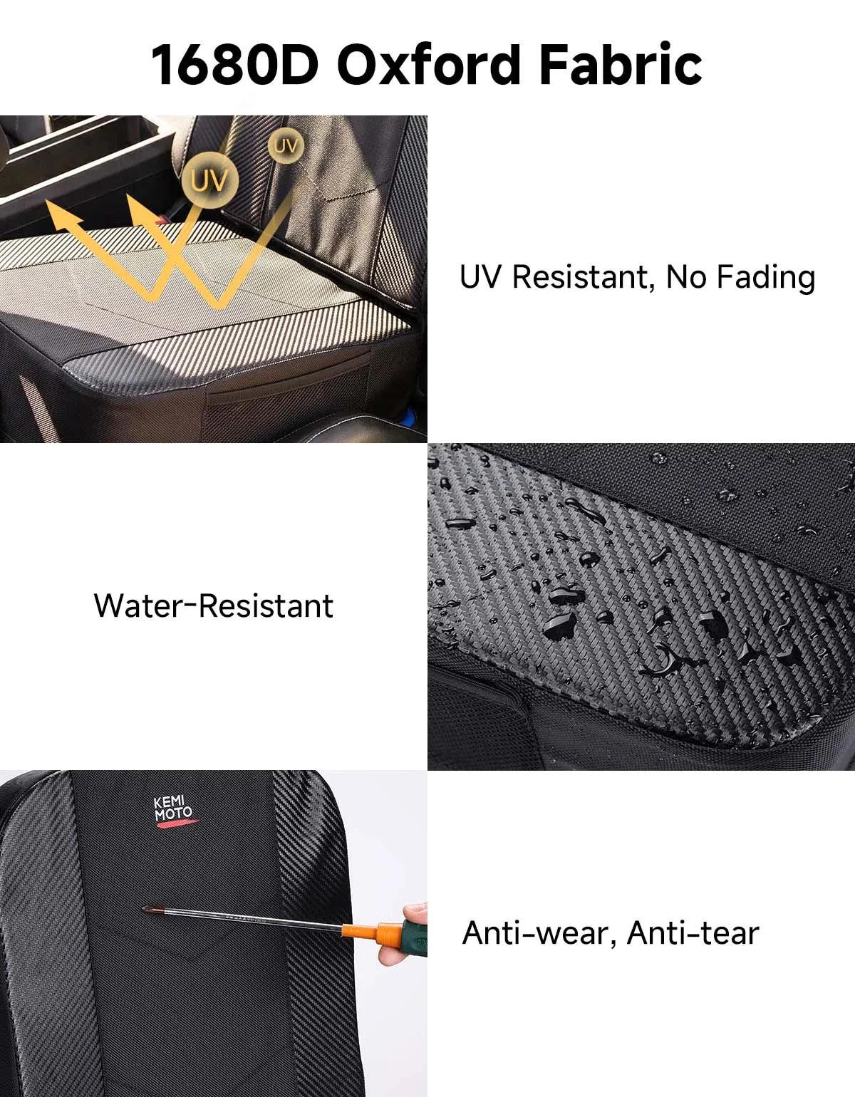 UTV 5" Raised Seat Cushion – Universal Fit, High-Density Foam UTV Seat Cushion Nixie