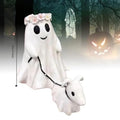 Ghost Dog Halloween Statue – Resin Figurine Indoor & Outdoor Halloween Figurine Nixie -25cm-girl