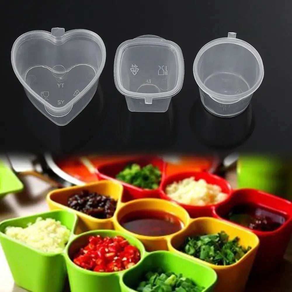 25Pcs Clear Hinged Lid Mini Containers – BPA-Free Sauce Cups Mini Food Containers Nixie