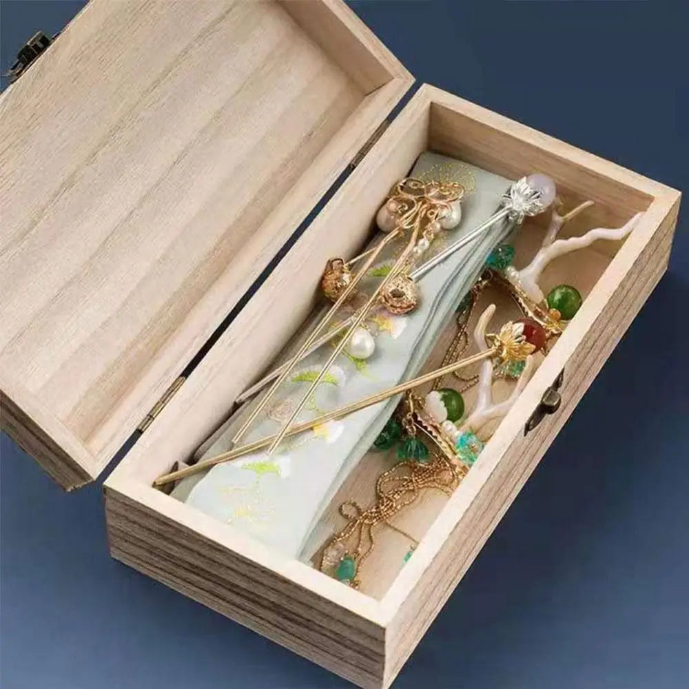 Vintage Wooden Flip Lid Storage Box – Jewelry & Gift Organizer Wooden Storage Box Nixie