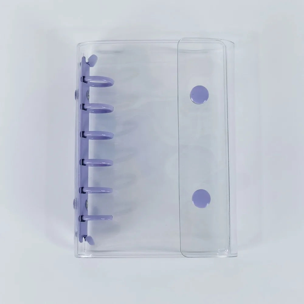 Macaron A7 Binder Cover 6-Hole PVC Transparent Collectible Organizer Binder Cover Nixie Purple