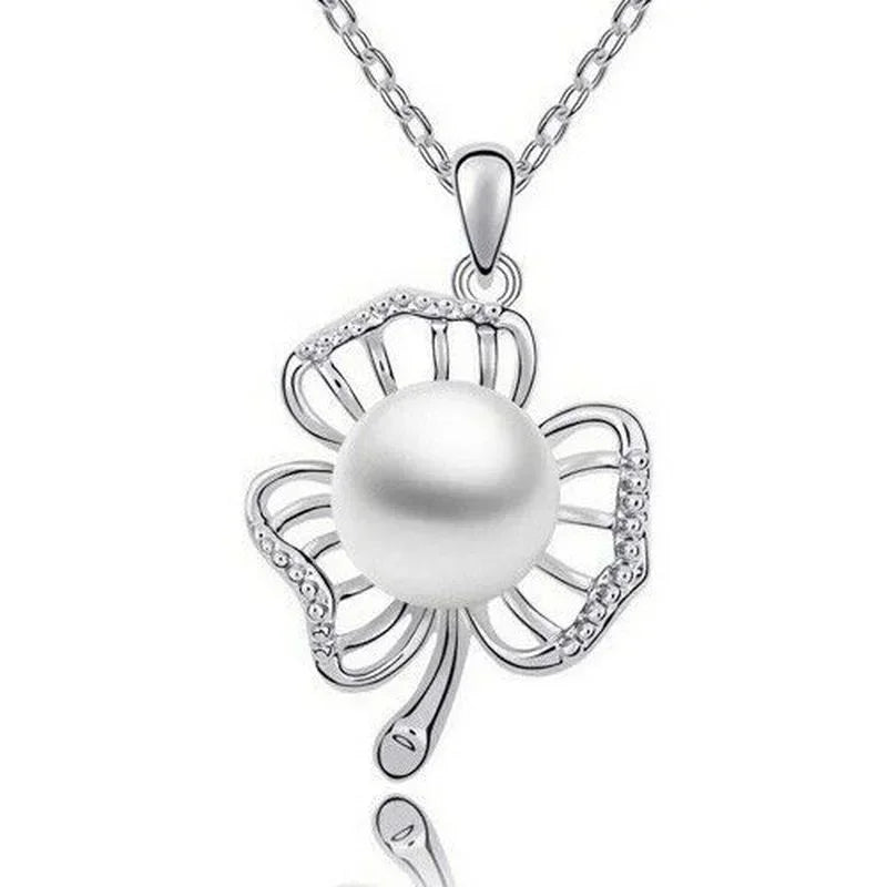 Pearl Flower Pendant Necklace – Ethnic Zinc Alloy Cycle Tracker Pendant Necklace Nixie